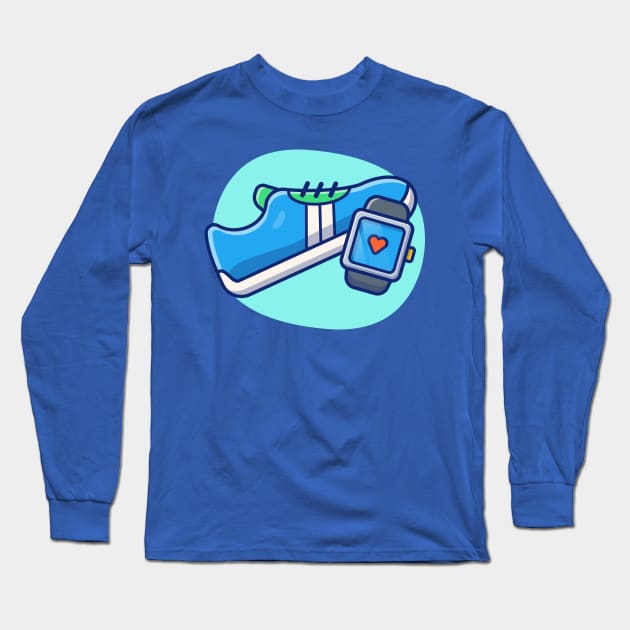 Shoes And Watch Cartoon Vector Icon Illustration Long Sleeve T-Shirt by Catalyst Labs